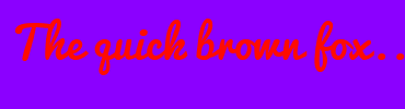 Image with Font Color FF0B00 and Background Color 8B00FF